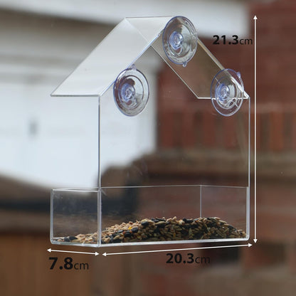 Clear Window Bird Feeder Easy to Install & Refill with Strong Suction Cups