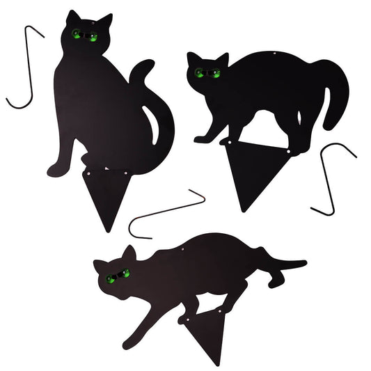 Black Cat Silhouette For Garden | Cat With Scary Eyes