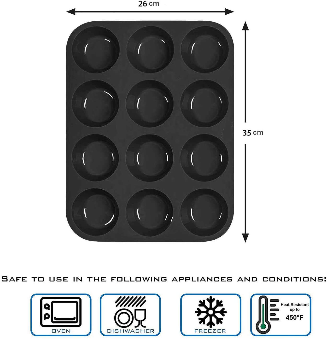 Dishwasher Safe Baking Tray | Non Stick Muffin Tray | Muffin Tray 12