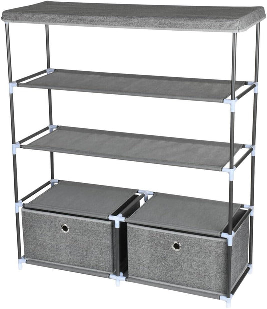 4 Tier Shoe Rack | Shoe Rack With Drawers | 4 Tier Metal Shoe Rack