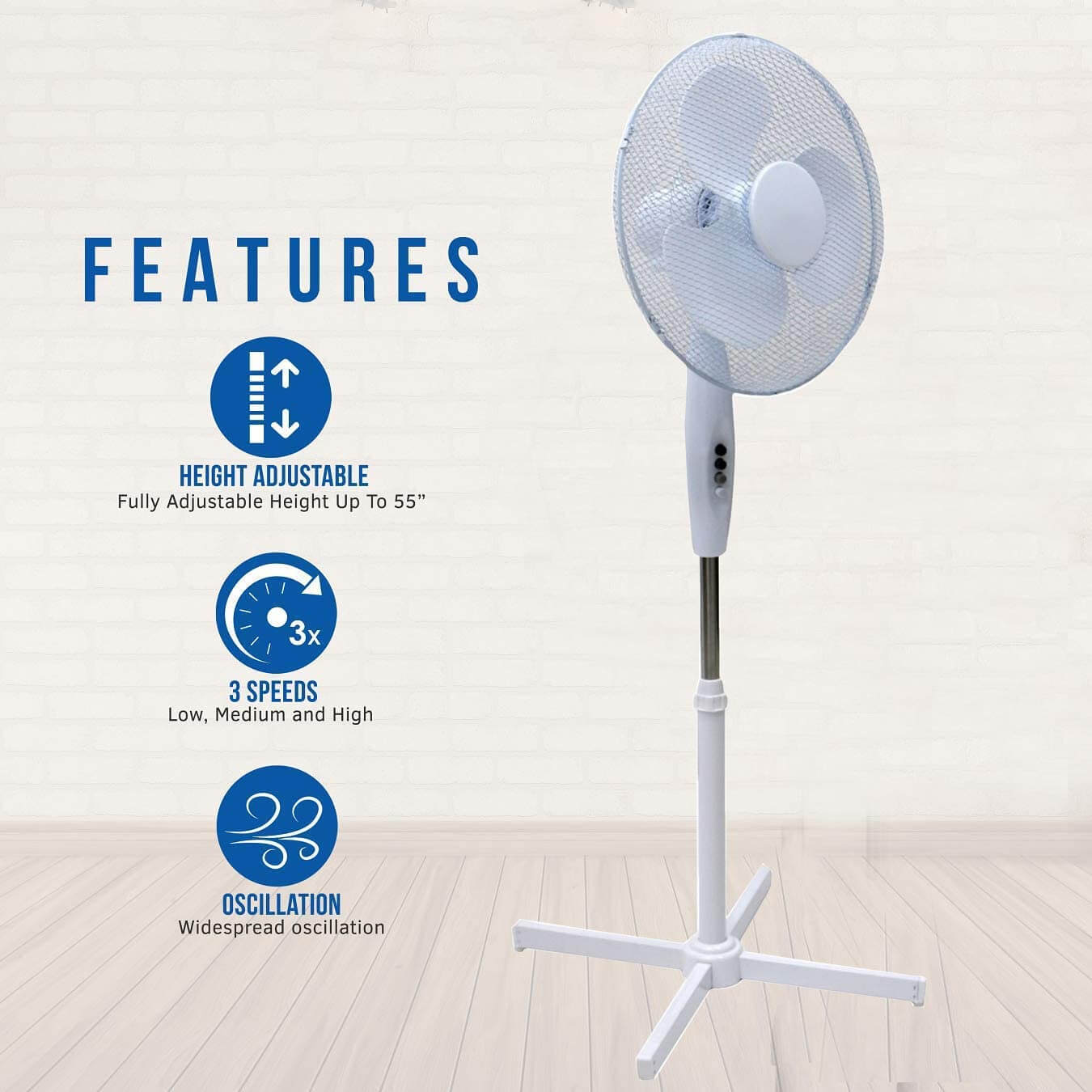 Oscillating Quiet Fan | Pedestal Electric Fan | Fan Pedestal