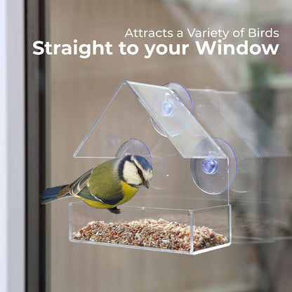 Clear Window Bird Feeder Easy to Install & Refill with Strong Suction Cups