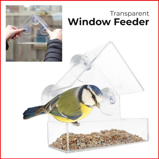 Clear Window Bird Feeder Easy to Install & Refill with Strong Suction Cups