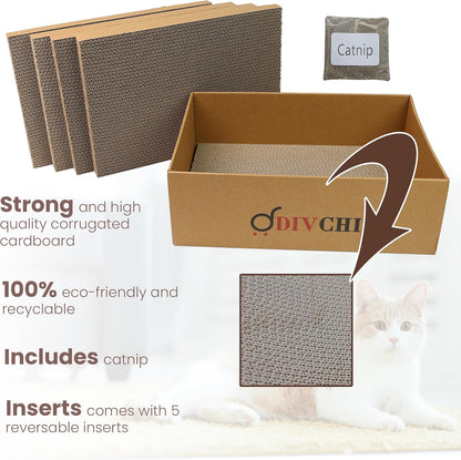 Cat Scratching Board With Box 5 Pcs Cat Scratch Pad With Catnip For Kitty