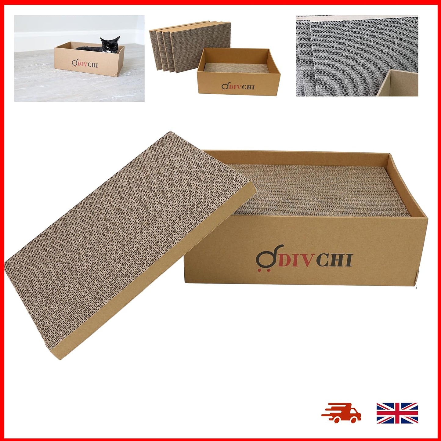 Cat Scratching Board With Box 5 Pcs Cat Scratch Pad With Catnip For Kitty