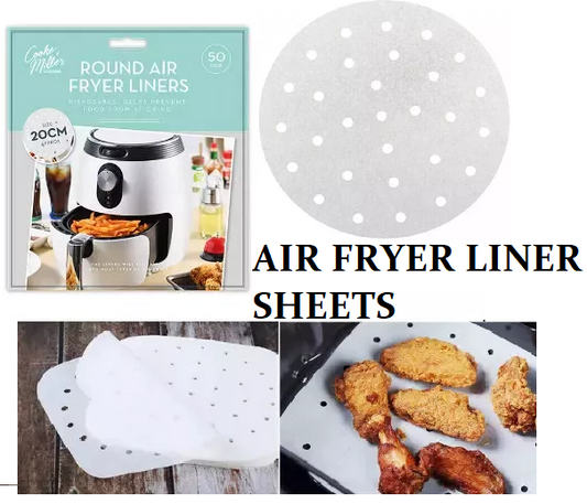 Air Fryer Disposable Liner Sheets Greaseproof Available in 3 Different Shapes