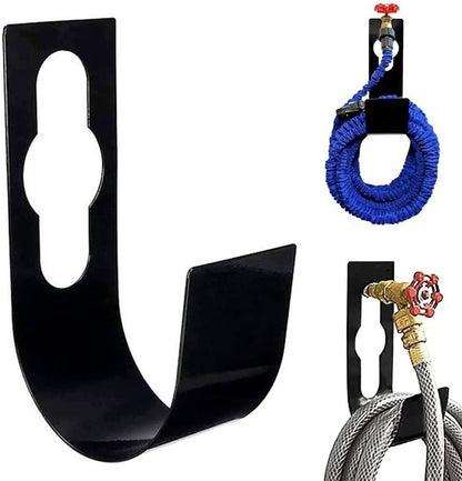 Black Metal Hose Pipe Holder Easy Installation Perfect to Hang Pipes