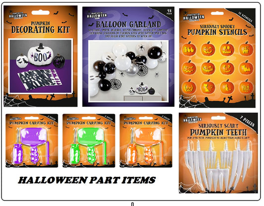 Halloween Kit With Carving Tools, Stencils,Ballon Garland,Decorating Stickers