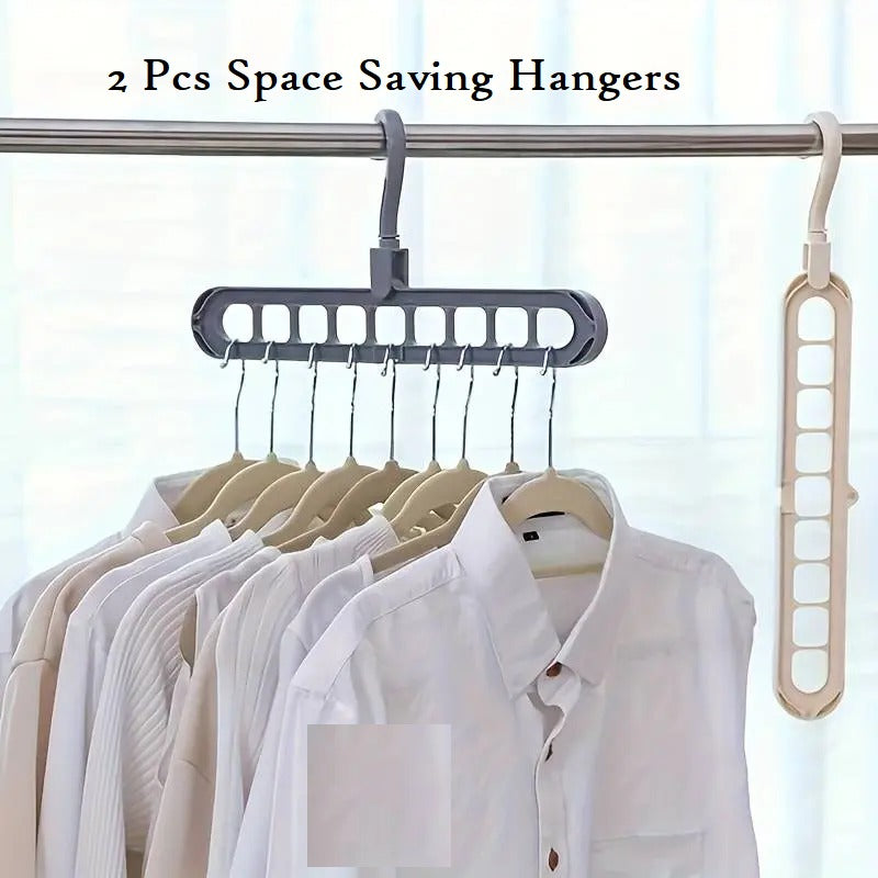 Pack of 2 Space Saving Hangers Perfect Closet Organizer Plastic Heavy Duty