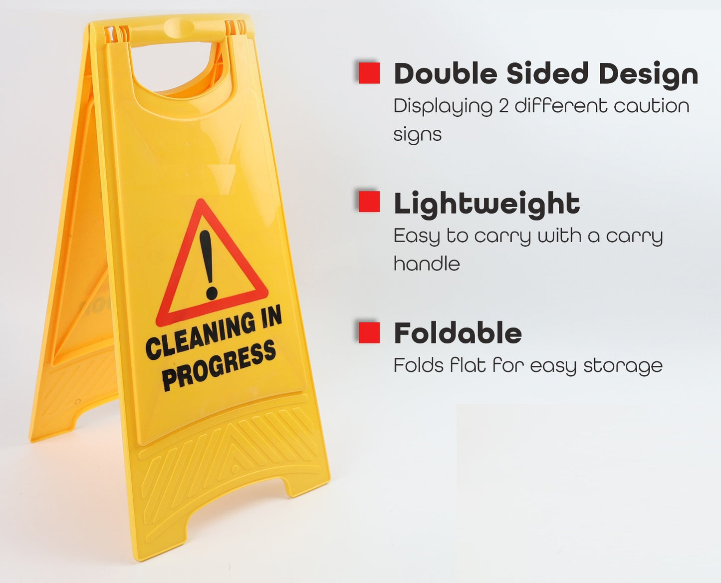 Yellow Caution Wet Floor Sign Safety Board 60 cm Warning Cleaning in Progress