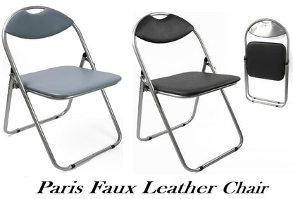 Folding Paris Faux Leather Chair  Easy Storage Comfy And Durable