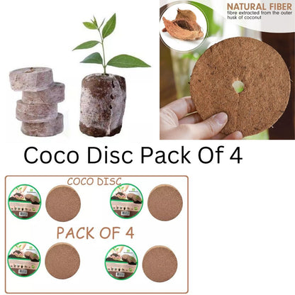 COCO DISC ORGANIC COCONUT FIBRE 100% NATURAL PLANTING COCO SOIL PACK OF 4