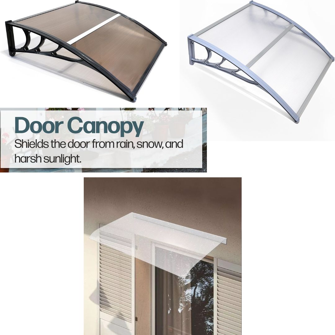 Door Canopy Waterproof Front Garden Canopies Rain Awning Suitable for Door Porch  Outdoor Roof, Patio