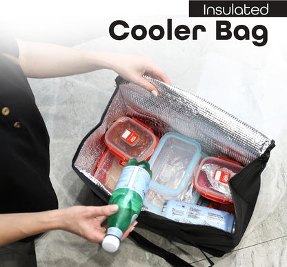 DIVCHI Insulated Cooler Bag Large Thermal Food Delivery Cooling Food Bag Foldable Cool Box With Dual Zipper & Carry Handle