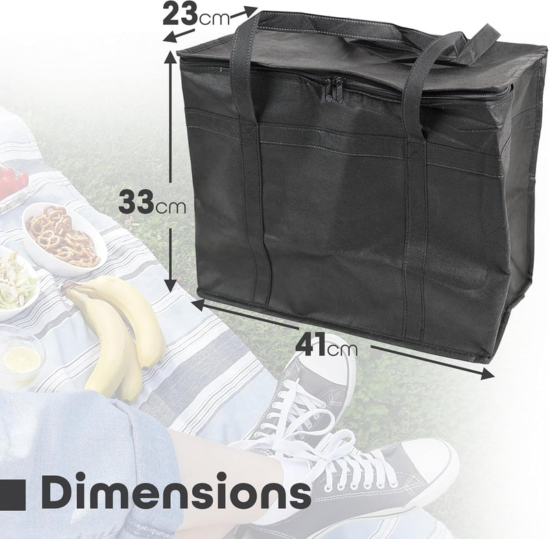 DIVCHI Insulated Cooler Bag Large Thermal Food Delivery Cooling Food Bag Foldable Cool Box With Dual Zipper & Carry Handle