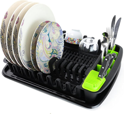 Plastic Dish Drying Rack Sink Drainer Cutlery Cup Utensil Holder For Kitchen