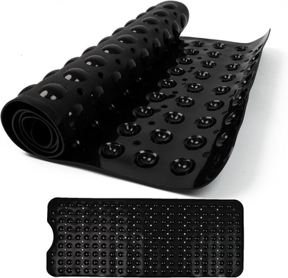 100 x 40 cm Shower Bath Mat Non Slip Anti Mould & Mildew With Strong Suction Cups Grip And Drain Holes