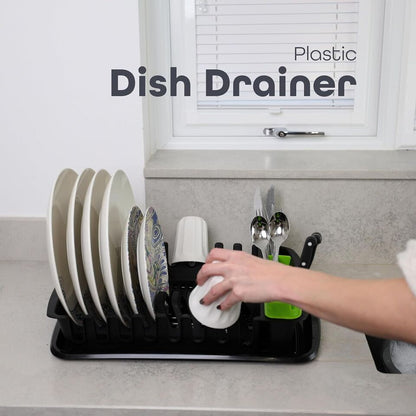 Plastic Dish Drying Rack Sink Drainer Cutlery Cup Utensil Holder For Kitchen