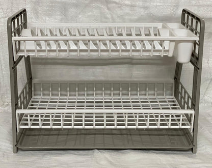 2-Tier Dish Drying Rack Large Capacity Drainer, Utensil Holder, Drain board