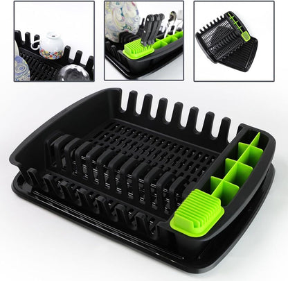 Plastic Dish Drying Rack Sink Drainer Cutlery Cup Utensil Holder For Kitchen