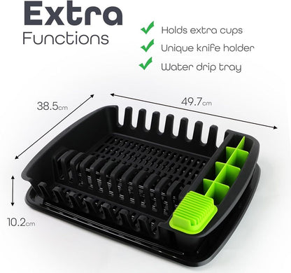 Plastic Dish Drying Rack Sink Drainer Cutlery Cup Utensil Holder For Kitchen