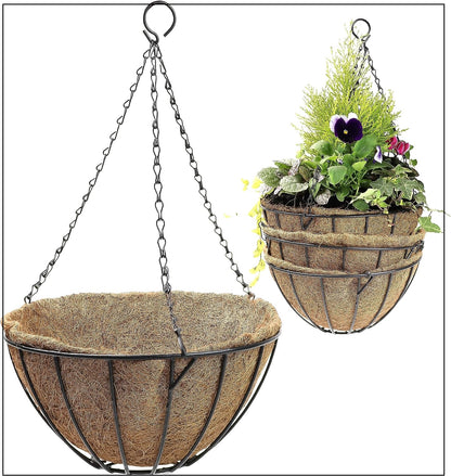 DIVCHI Hanging Basket With Coco Liner & Chain Hanging Flower Pots