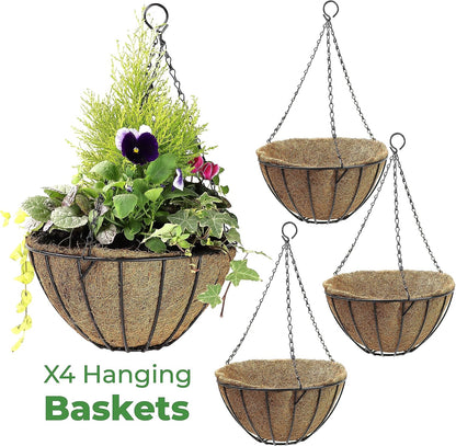 DIVCHI Hanging Basket With Coco Liner & Chain Hanging Flower Pots