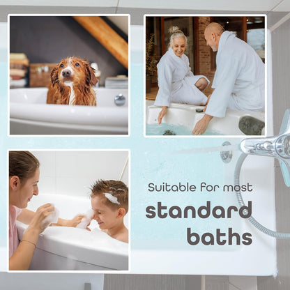 100 x 40 cm Shower Bath Mat Non Slip Anti Mould & Mildew With Strong Suction Cups Grip And Drain Holes