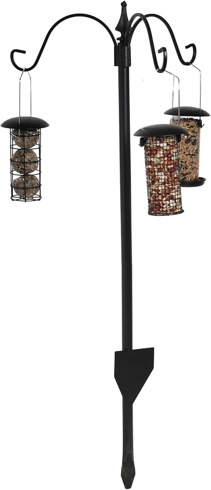 DIVCHI Bird Feeder with 3 Bird Feeders,  Hanging Station, Pole, , Stand,  for Small Birds Garden Decorations