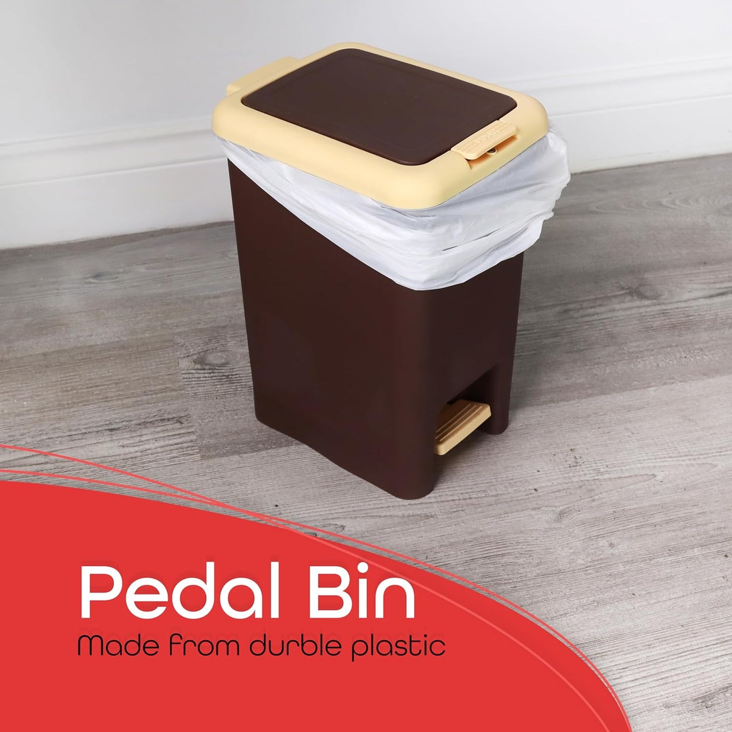 Kitchen Trash Can with Pedal - Wastebasket for Home, Office, Bathroom and Bedroom - Garbage Bin with Lid and Liner