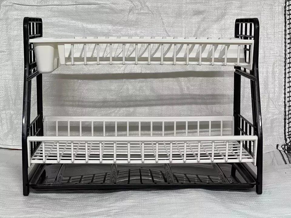 2-Tier Dish Drying Rack Large Capacity Drainer, Utensil Holder, Drain board