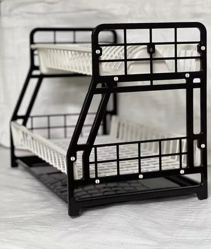 2-Tier Dish Drying Rack Large Capacity Drainer, Utensil Holder, Drain board