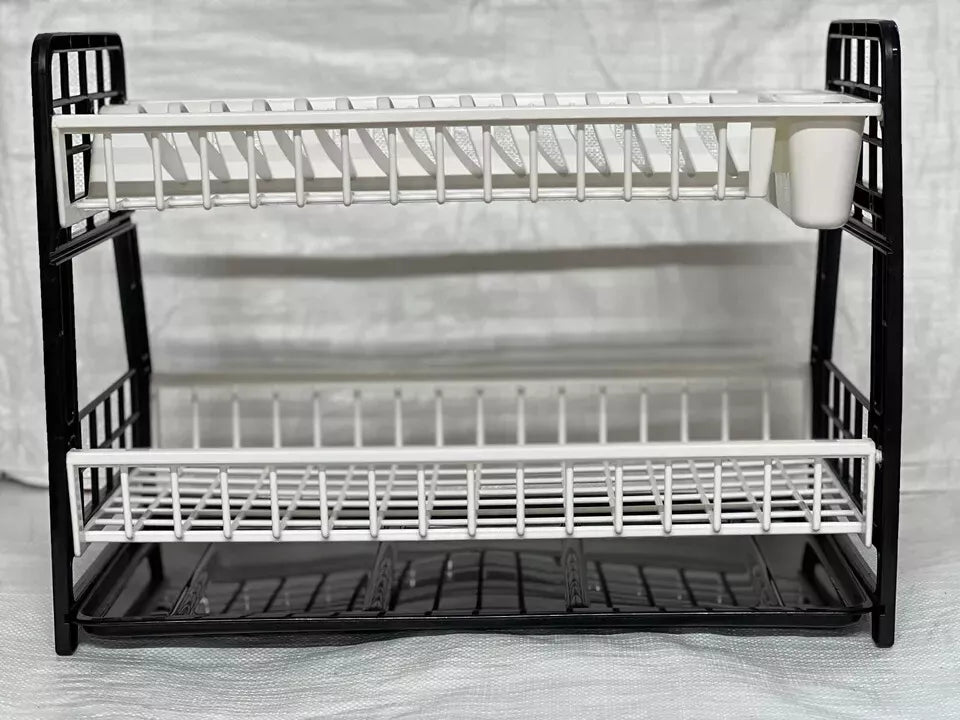 2-Tier Dish Drying Rack Large Capacity Drainer, Utensil Holder, Drain board