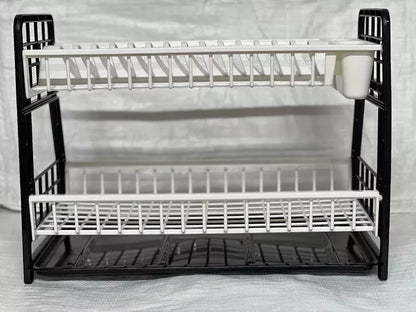 2-Tier Dish Drying Rack Large Capacity Drainer, Utensil Holder, Drain board