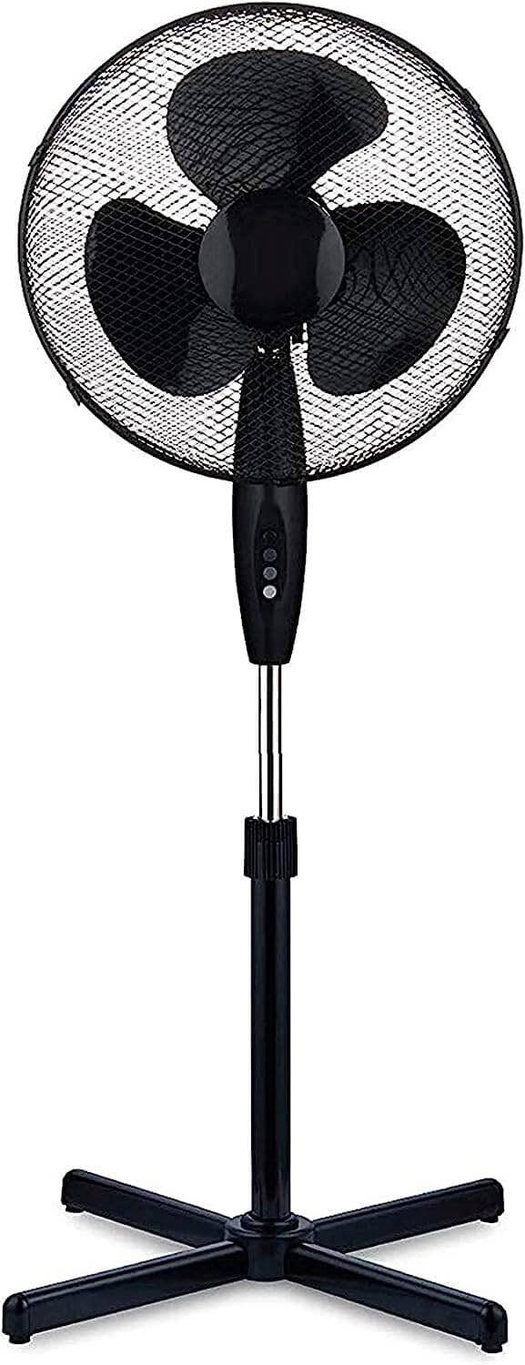 Pedestal Fan Black | Oscillating Electric Fan | Black Stand Up Fan