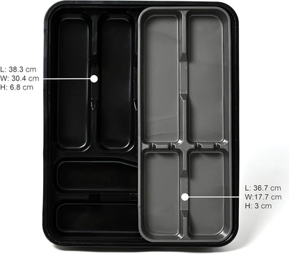 Cutlery Tray For Kitchen 2 Drawer Organiser  Utensil Tray | Flatware Storage