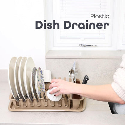 Plastic Dish Drying Rack Sink Drainer Cutlery Cup Utensil Holder For Kitchen