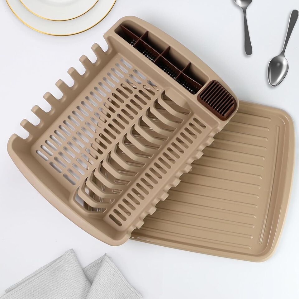 Plastic Dish Drying Rack Sink Drainer Cutlery Cup Utensil Holder For Kitchen