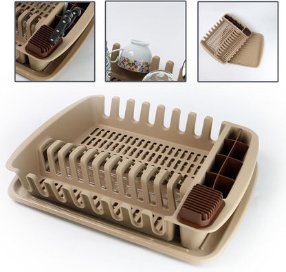 Plastic Dish Drying Rack Sink Drainer Cutlery Cup Utensil Holder For Kitchen