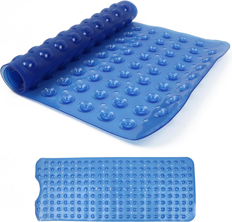 100 x 40 cm Shower Bath Mat Non Slip Anti Mould & Mildew With Strong Suction Cups Grip And Drain Holes