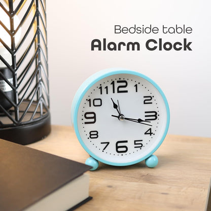 Non-Ticking Table Clock With Large Display Battery Powered For Heavy Sleepers