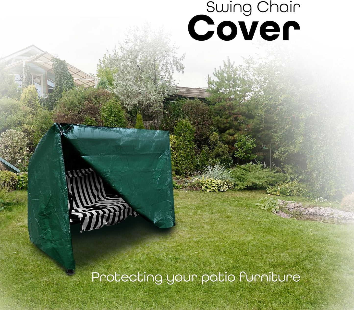 Swing Chair Cover 3 Seater Swinging Hammock Cover for Outdoor Garden Patio Waterproof Outside Weather Furniture Protective Cover