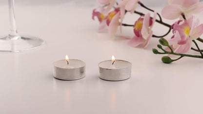 DIVCHI Tea Light Candles - White Unscented Wax 8 Hours Burn Time Ideal for Wedding Birthday Party Home Decoration Wax Burners