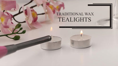 DIVCHI Tea Light Candles - White Unscented Wax 8 Hours Burn Time Ideal for Wedding Birthday Party Home Decoration Wax Burners