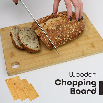 DIVCHI Premium Wooden Chopping Boards - 3 Piece Cutting Board Set - 33x22cm | 28x22cm | 22x15cm - Ideal for Carving Meat, Cutting Vegetables, Cheeses and Bread