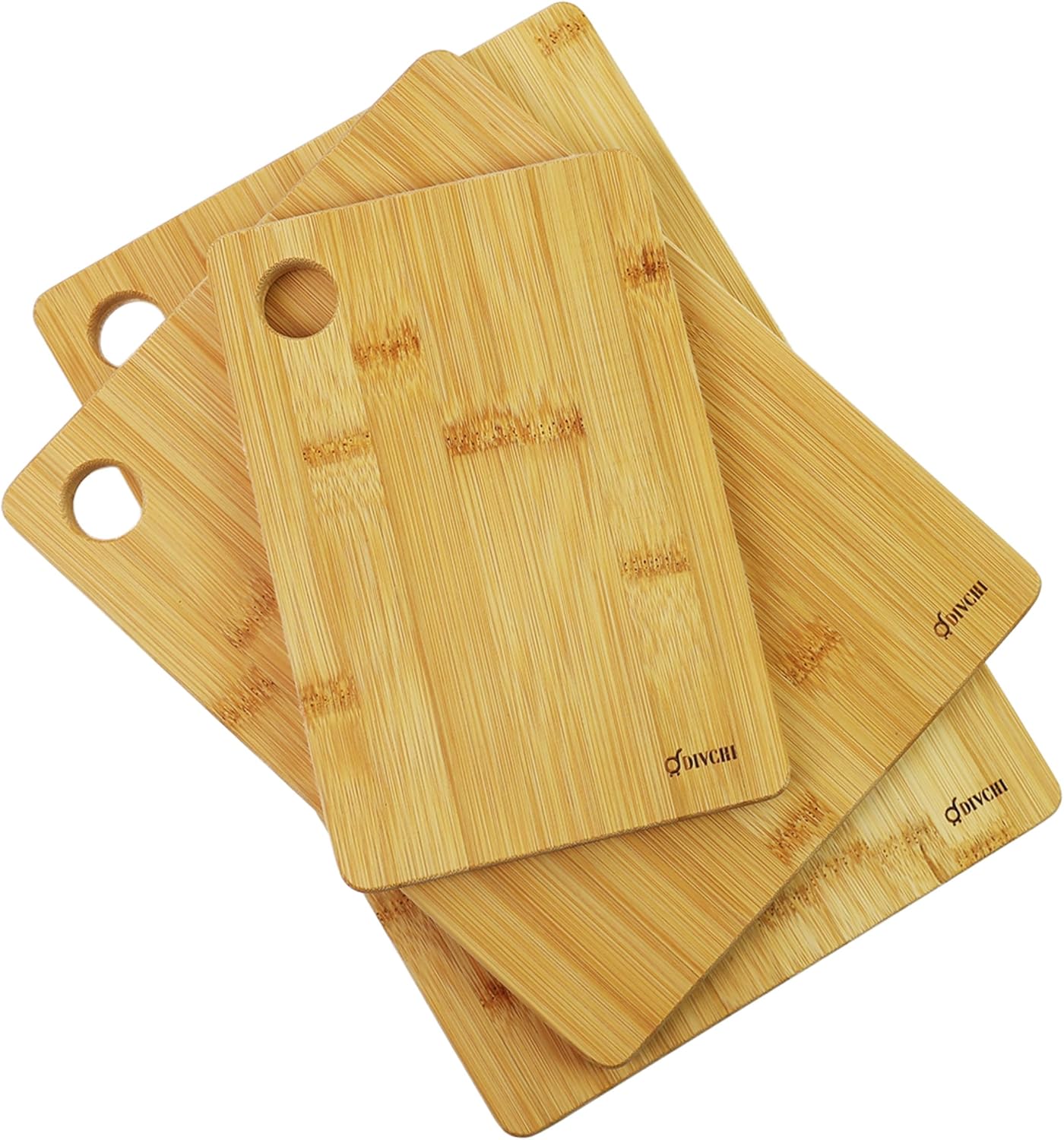 DIVCHI Premium Wooden Chopping Boards - 3 Piece Cutting Board Set - 33x22cm | 28x22cm | 22x15cm - Ideal for Carving Meat, Cutting Vegetables, Cheeses and Bread