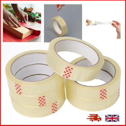 6X Rolls Sellotape Packing Sticky Sellotape Adhesive Gift Wrapping Easy to use