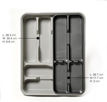 Cutlery Tray For Kitchen 2 Drawer Organiser  Utensil Tray | Flatware Storage