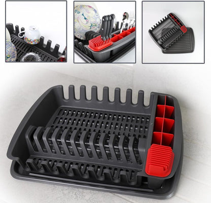 Plastic Dish Drying Rack Sink Drainer Cutlery Cup Utensil Holder For Kitchen