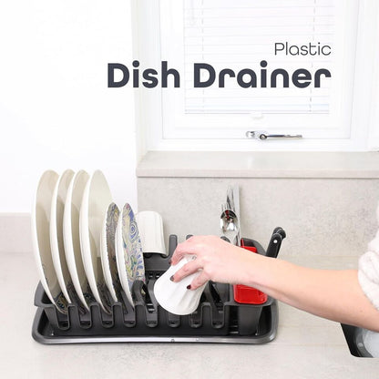 Plastic Dish Drying Rack Sink Drainer Cutlery Cup Utensil Holder For Kitchen